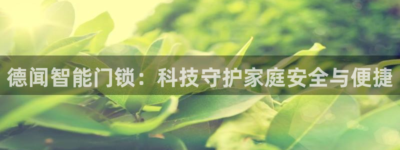 金年会信誉：德闻智能门锁：科技守护家庭安全与便捷