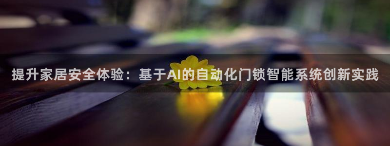 金年会娱乐app：提升家居安全体验：基于AI的自动化门锁智能