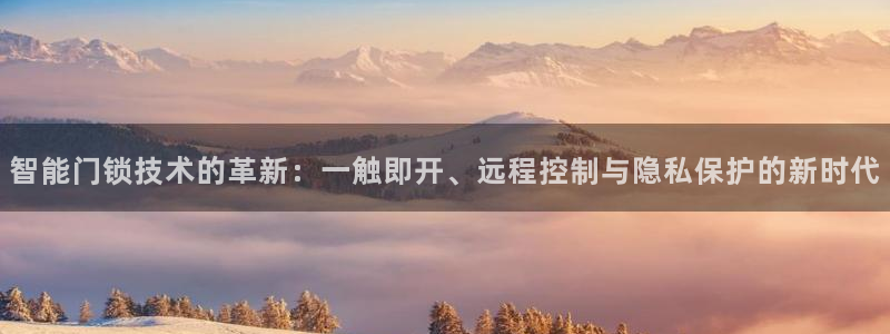 金年会官网登入：智能门锁技术的革新：一触即开、远程控制与隐私