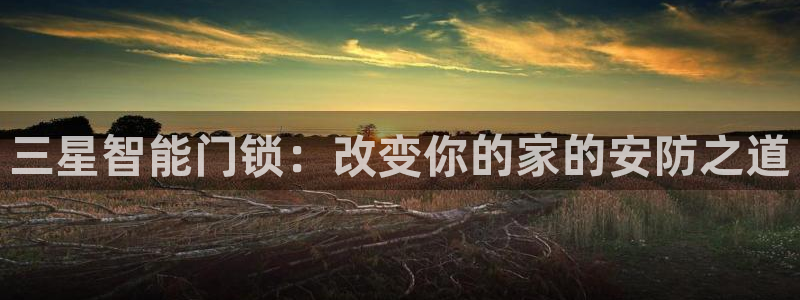 金年会娱乐提现：三星智能门锁：改变你的家的安防之道