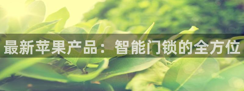 金年会金字招牌：最新苹果产品：智能门锁的全方位