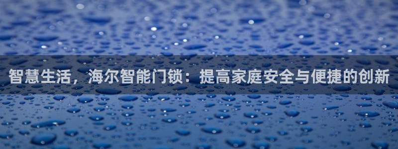 金年会体育平台：智慧生活，海尔智能门锁：提高家庭安全与便捷的